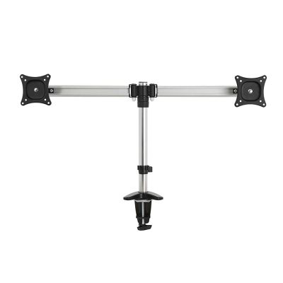 Universal TV Stand Monitor Mount, Dual Monitor Stand Mount Fits 15-27inch Computer Screens, With C-Clamp And Perforation Base, Each Arm Holds 2.2 To 22lbs