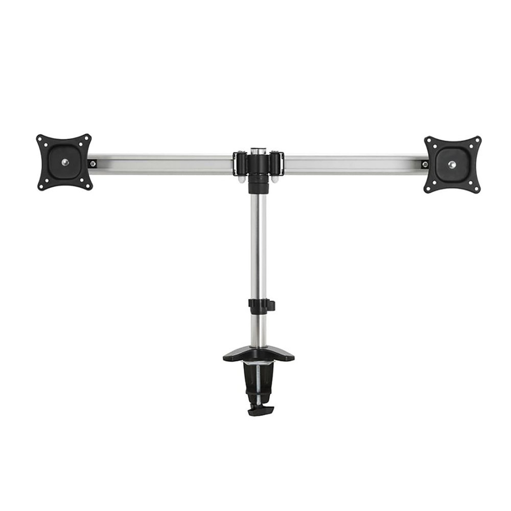 Universal TV Stand Monitor Mount, Dual Monitor Stand Mount Fits 15-27inch Computer Screens, With C-Clamp And Perforation Base, Each Arm Holds 2.2 To 22lbs