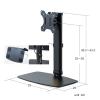 JOuan Universal TV Stand Table Top TV Stand, Height Adjustable, Tilt, Swivel Tabletop TV Base With Heavy Duty Metal Base, For 10 To 27 Inch Flat TV, Max VESA 100x100mm view 2