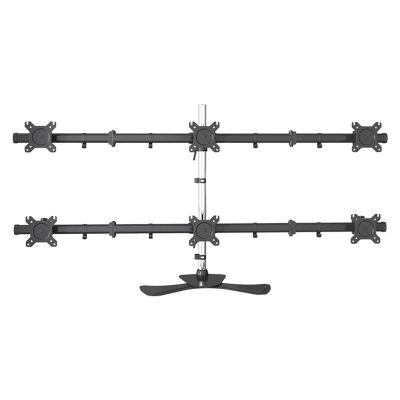 Universal TV Stand Six Monitor Mount, Monitor Arm Stand For 6 / Six Screens Up To 27 Inch, Height Adjustable Monitor Desk Mount Stand