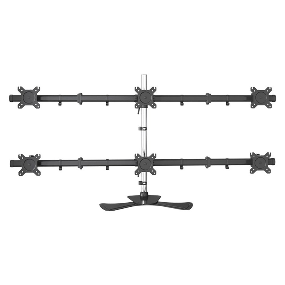 Universal TV Stand Six Monitor Mount, Monitor Arm Stand For 6 / Six Screens Up To 27 Inch, Height Adjustable Monitor Desk Mount Stand