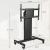 JOuan Universal TV Stand Low Height Mobile TV Stand For 32-65 Inch TVs, Height Adjustable Mobile TV Cart With Locking Wheels And Tilt Mount For Home Office Portable Use view 2