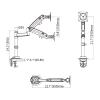 Universal TV Stand Monitor Mount, Articulating Gas Spring Monitor Arm, For 22-35 Inch Screens, Each Arm Holds 4.4 To 26.4lbs, With Clamp, Perforation Mounting Base view 2