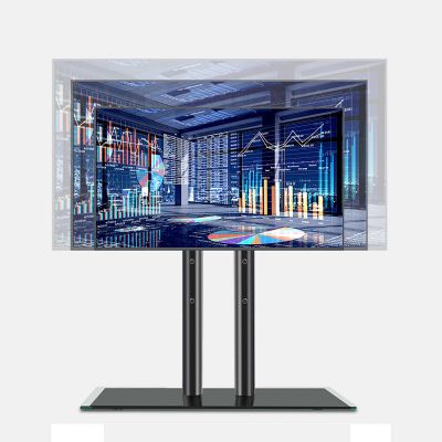 Universal TV Stand Table Top TV Stand For 40-65inch, Height Adjustable Tabletop TV Base With Tempered Glass Base, VESA Up To 600x400 Mm, With Loading 50kg/110lbs