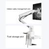 JOuan Universal TV Stand Monitor Mount, Full Motion Monitor Arm With Hidden Harness Management, Heavy-Duty Fully Adjustable Arms, Monitor Stand Mount Fits 17-35inch Screen view 4