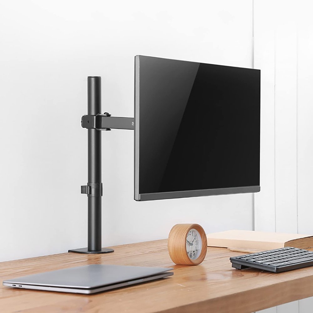 JOuan Universal TV Stand Monitor Mount, Monitor Arm With Clamped/perforation Base, With Swivel,Tilt,Height Adjustable, Monitor Stand Mount Fits 12-27inch Computer Screen