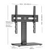 JOuan Universal TV Stand Table Top TV Stand, Height Adjustable Tabletop TV Base With Tempered Glass Base Wire Management, Fits 45-65inch LED Screen Display view 2