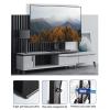 JOuan Universal TV Stand Table Top TV Stand, Height Adjustable Tabletop TV Base With Tempered Glass Base Wire Management, Fits 45-65inch LED Screen Display view 3