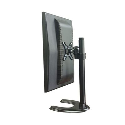 Universal TV Stand Single Monitor Desk Mount For 17-27" Computer Screens, Height Adjustable Black Freestanding Single Monitor Mount, Holds One (1) Screen