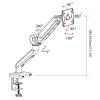 JOuan Universal TV Stand Single Monitor Stand, Adjustable Gas Spring Monitor Arm Mount Max 42 Inch, Vesa Bracket with Clamp and Eyelet Base view 2