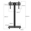 JOuan Universal TV Stand Mobile TV Cart With Wheels For 32-65 Inch TVs, Height Adjustable Rolling TV Stand With 0-90 Horizontal And Vertical Screen Switching, Max VESA 600x400mm view 2
