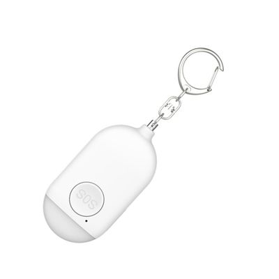 Hemoton Emergency Alarm Device for Women Personal Safety Alarm with Led Light Compact Keychain for Joggers Elderly and Night Workers White