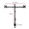 Universal TV Stand Dual Monitor Stand, Heavy Duty Fully Adjustable Dual Monitor Arms Desk Mount For For 2 Monitor, Monitor Arm Mount Fits 19-27 Inch Monitor view 2