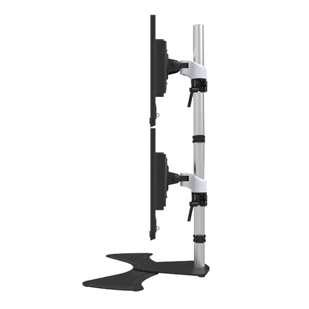 Universal TV Stand Dual Monitor Stand, Free Standing Full Motion Monitor Desk Mount, Monitor Stands For 2 Monitors Up To 27 Inch