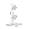 Universal TV Stand Dual Monitor Stand, Free Standing Full Motion Monitor Desk Mount, Monitor Stands For 2 Monitors Up To 27 Inch view 2