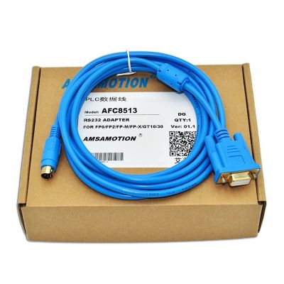 AFC8513 Suitable Nais FP0 FP2 FP-M FP-X FP-E FP-G Series PLC Programming Cable Support WIN7/XP (Color : Blue-Magnetic Ring, Size : 2m)
