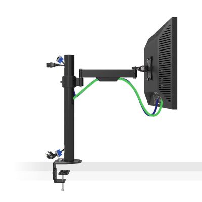Universal TV Stand Single Monitor Mount, Monitor Desk Mount Height Adjustable For 17-27 Inch Screen, Monitor Stand With Clamp&Grommet Base, Black (Size : 50cm)