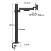 Universal TV Stand Single Monitor Mount, Monitor Desk Mount Height Adjustable For 17-27 Inch Screen, Monitor Stand With Clamp&Grommet Base, Black (Size : 50cm) view 2