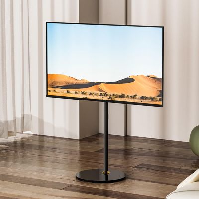 Universal TV Stand Floor TV Stand For 32-65 Inch TVs, Height Adjustable Universal Floor TV Mount With Glass Base, In-tube Hidden Line Design