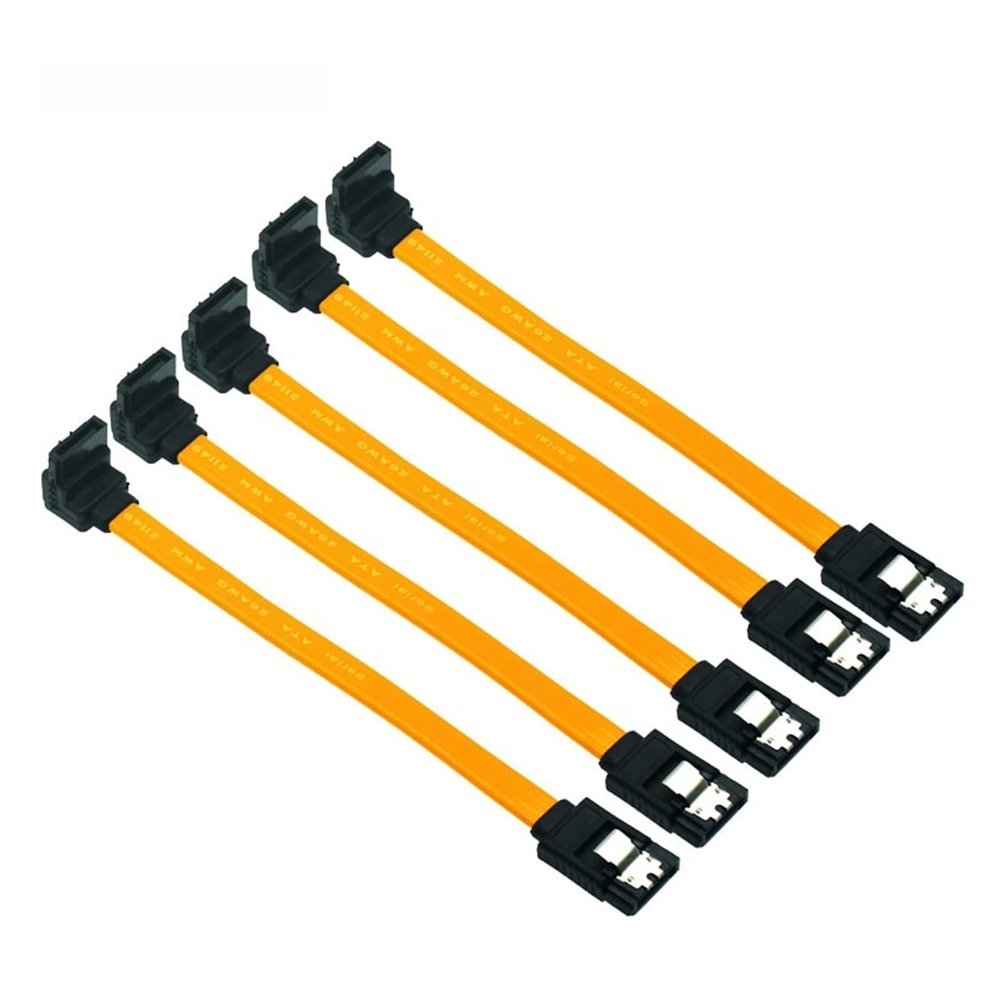 5pcs 10CM SATA 3.0 Harddrive 6Gb/s Serial ATA Data Cable 90 Angled 180 Connector SATA3 SATAIII 6Gbps Hard Drive Disk,SSD Adapter (Color : 90 Degree-Clear, Size : 30CM)