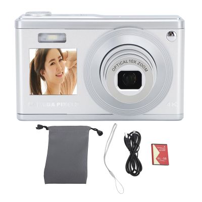 Tyenaza 10x Optical Zoom Autofocus Digital Camera, 4K Dual HD IPS Screen Camera with Telescopic Lens for Photography Vlogging()