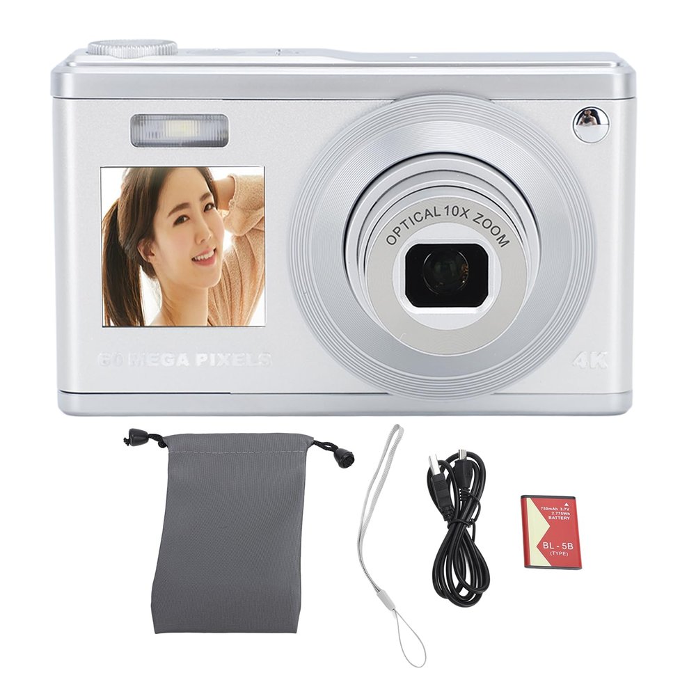 Tyenaza 10x Optical Zoom Autofocus Digital Camera, 4K Dual HD IPS Screen Camera with Telescopic Lens for Photography Vlogging()