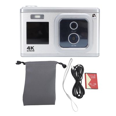 Tyenaza 4K HD Dual IPS Screen Digital Camera, 50MP 30MP Dual Lens, 16X Digital Zoom with Built in Flash, Ideal for Teens Students()