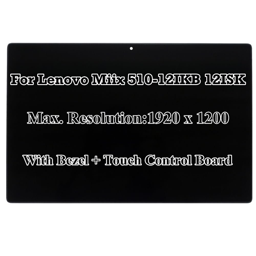 12" Replacement for Lenovo Miix 510-12IKB 12ISK FHD 19201200 LCD LED Display Touch Screen Assembly with Bezel Control Board