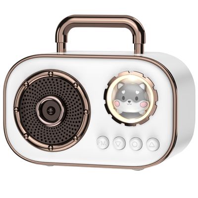 SpringFlora Wireless Bluetooth Speaker, Cute Mini Portable Speaker, Loud Sound,4H Playtime, Mic,TF/SD Card, Aux Line,Water-Proof for iOS Android Smartphone Home Office Gift Ideas White