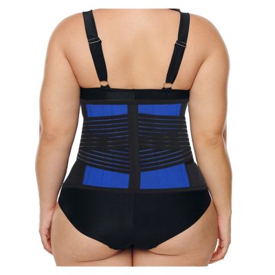 S-6XL Plus Size Lumbar Pain Relief Massage Belt Men Women Lower Back Support Brace Waist Back Posture Correction Tummy Tuck Sports Fitness Waist Trainer (Color : Blue, Size : 4X-Large)