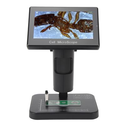 1080P Digital Microscope, 1000X USB Microscope with 5 Inch Screen Support 3 Lighting Modes, 8X Zoom Double Focus Electronic Magnifier Camera for Soldering Research