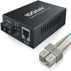 [1-Pack] 7-Meter OM3 SC to LC Fiber Optic Cord & 1.25G Gigabit Ethernet Media Converter view 1