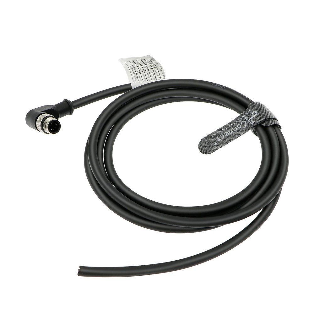 AConnect M12 A Code Right Angle 8 Pin Male to Flying Leads Connector Aviation Sensor Waterproof Electrical Shielded Cable for Industrial Cameras Automation Device Network Fieldbus Module 20M