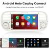 7" Android Wireless Android Auto Car Stereo Multimedia Player Compatible for Fiat 500 2007-2014 with 12LED Rear View Camera Wireless Carplay Mirror Link GPS WiFi BT FM RDS USB SWC RCA White view 2