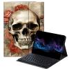 BFDHGQZC Skull Roses Keyboard Case for Kindle Fire HD 10 and Fire HD 10 Plus Tablet 11th Generation 2021 Release,Slim Stand Protective Cover with Detachable Wireless Bluetooth Keyboard view 1