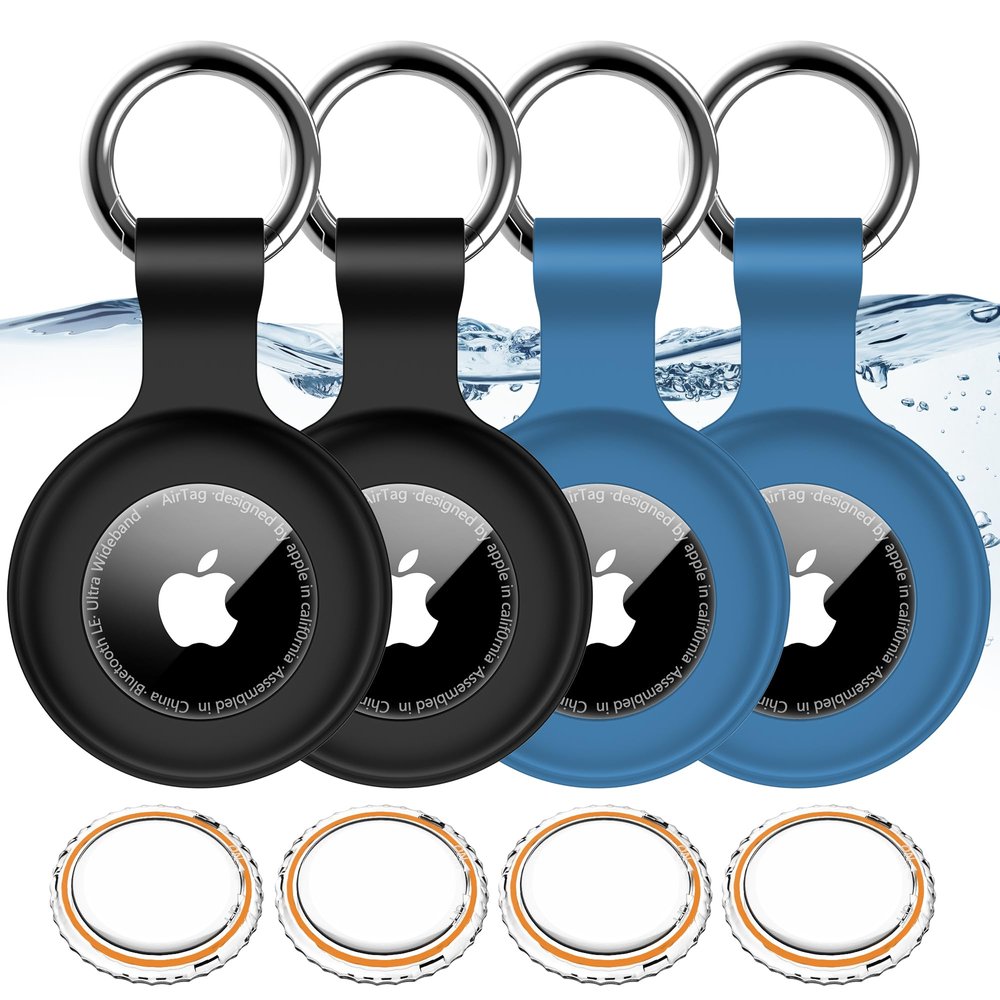 1|2|4Pack for Apple AirTag Holder with Keychain for Air Tag 2nd/1st Gen
