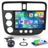 4G+128G Car Radio for Honda Civic 2001-2005 Stereo 9 inch in-Cell Screen Full Touchscreen Wireless CarPlay/Android Auto Android 15 Bluetooth DSP FM/RDS GPS WiFi SWC AHD Backup Camera view 1