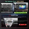 4G+128G Car Radio for Honda Civic 2001-2005 Stereo 9 inch in-Cell Screen Full Touchscreen Wireless CarPlay/Android Auto Android 15 Bluetooth DSP FM/RDS GPS WiFi SWC AHD Backup Camera view 2