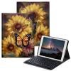 BPQOJB Case for All-New Fire HD 10 Tablet & Fire HD 10 Plus (11th Generation, 2021 Release) 10.1" with Detachable Wireless Keyboard & Adjustable Stand Protect Tablet Case - Butterflies and Sunflowers view 1