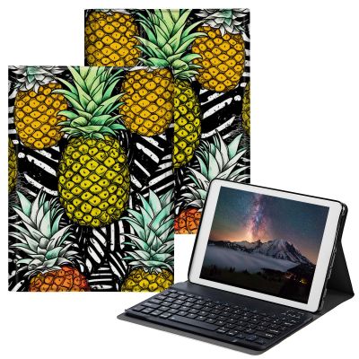 BPQOJB Case for All-New Fire HD 10 Tablet & Fire HD 10 Plus (11th Generation, 2021 Release) 10.1" with Detachable Wireless Keyboard & Adjustable Stand Protect Tablet Case - Pineapple
