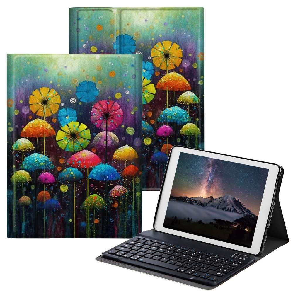 BPQOJB Case for All-New Fire HD 10 Tablet & Fire HD 10 Plus (11th Generation, 2021 Release) 10.1" with Detachable Wireless Keyboard & Adjustable Stand Protect Tablet Case - Dandelion