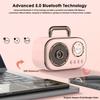 SpringFlora Wireless Bluetooth Speaker, Cute Mini Portable Speaker,Loud Sound,4H Playtime, Mic,TF/SD Card, Aux Line,Water-Proof for iOS Android Smartphone Home Office Gift Ideas Light Pink view 3