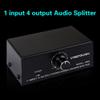 Hlsicnalm 1 in 4 Out Stereo Signal Source Splitter Audio Frequency Signal Distribute Device Non Consumption Output RCA Interface, Black, 500253868 view 2