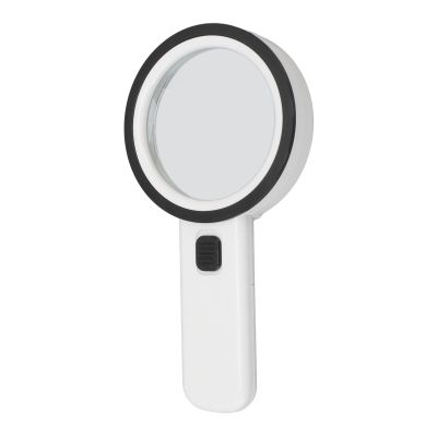 Glomora 30X Handheld Large Magnifying Glass with 12 LED Lights - Illuminated Lighted Magnifier for Seniors with Macular Degeneration, Reading, Coins, Jewelry