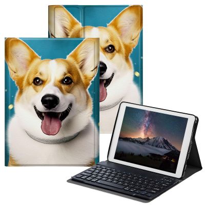 BPQOJB Case for All-New Fire HD 10 Tablet & Fire HD 10 Plus (11th Generation, 2021 Release) 10.1" with Detachable Wireless Keyboard & Adjustable Stand Protect Tablet Case - Cute Dog