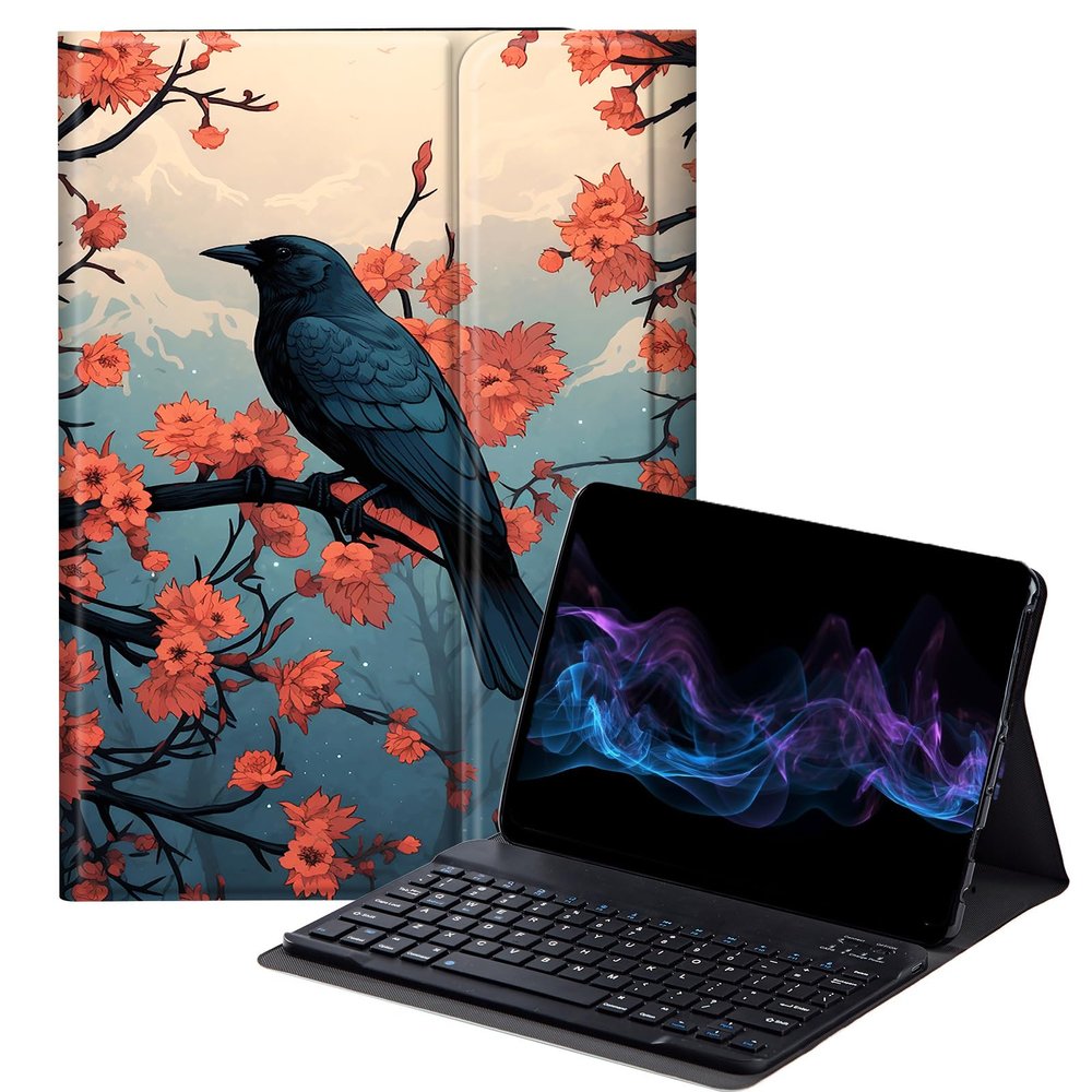 BFDHGQZC Black Crows Bird Keyboard Case for Amazon Fire Max 11 Tablet (13th Generation, 2023 Release),Slim Stand Protective Cover for Fire Max 11 2023