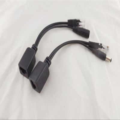 YTHYTHYTH for 10pairs RJ45 Power Over Ethernet Passive PoE Adapter Injector Splitter Cable Kit WhiteBlack