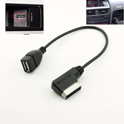 YTHYTHYTH for 1pcs Media-in AMI MMI MDI AUX to USB Female Adapter Cable Interface 27cm
