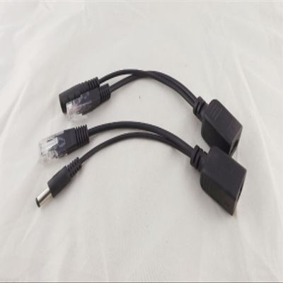 YTHYTHYTH for 10pairs RJ45 Power Over Ethernet Passive PoE Adapter Injector Splitter Cable Kit Black