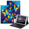 BPQOJB Case for Fire HD 8 & Fire HD 8 Plus Tablet (12th/10th Generation,2022/2020 Release) 8" with Detachable Wireless Keyboard & Adjustable Stand Protect Tablet Case - Watercolor Butterflies Flying view 1